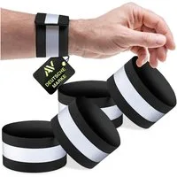 AVANA Reflektorband reflektierendes Armband Reflektor Schnapparmband Fahrrad Joggen, (4 St), Leuchtarmband