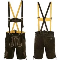 German Wear Trachtenlederhose GW720 kurze trachtenhose Toni Trachten Lederhose mit Hosenträgern