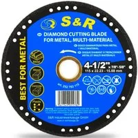 S&R Trennscheibe Profesional MULTI-CUT 115 mm x 22,23 mm / 15,88 mm (inkl Reduzierring), Ø 115 mm, für Metall, Stahl, Stein, Plastik, Holz, für Winkelschleifer