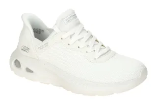 Skechers 117509 OFWT Damen Sneaker Wei? H?kel-Optik Vegan Waschbar Memory Foam