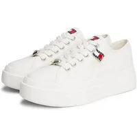 Tommy Jeans TJW FLATFORM SNEAKER CHARMS Plateausneaker Halbschuh, Schnürer, Freizeischuh mit kleiner TJ-Flagge als Anhänger