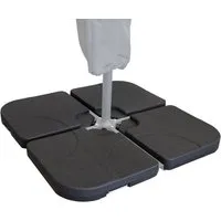 SVITA Ampelschirm Sonnenschirm, befüllbar, Kunststoff, 4er Set, Sonnenschirmständer