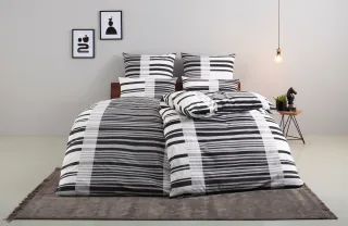 Bruno Banani Bettwäsche "Cameo in Gr. 135x200 oder 155x220 cm" 2 Stk. Bettwäsche aus Baumwolle, Bettwäsche im Streifen-Design