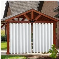 BTTO V&G Vorhang Outdoor Vorhänge,Winddicht Outdoor Gardinen mit Ösen Oben und Unten, Wasserdicht