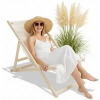 Mucola Gartenstuhl Strandliege Liegestuhl Gartenliege Sonnenliege Strandstuhl Balkonliege (Stück), Inkl. Sicherung gegen ungewolltes Zusammenklappen