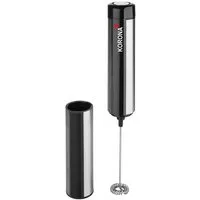 KORONA Milchaufschäumer tragbarer Milchaufschäumer 18010, Batteriebetrieben, mit Abdeckkappe, Edelstahl-Rührstab, Batterien inklusive, Farbe: Edelstahl / Schwarz