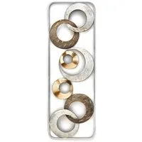 Kobolo Wandbild Wanddekoration KIANO aus Metall in gold und silber, Kreise (1 St)