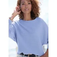Vivance Strickpullover mit U-Boot-Ausschnitt, Fledermausärmel, Streifenoptik, Oversize