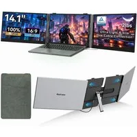blackview DCM6 Pro 14" FHD, Dual-Screen Tragbarer Monitor, Nur ein Kabel, für Notebook