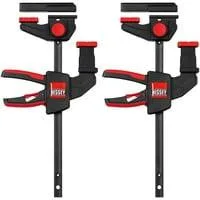 2x Einhand-Tischzwinge EZR15SET schwarz/rot, 150 / 60