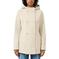 QS Kapuzenfleecejacke mit doppelter Knopfleiste