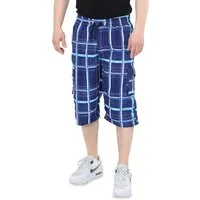 Ben Creek Cargobermudas QL05 3/4 Capri mit Multitaschen, kurze karierte Funktionshose Outdoorhose