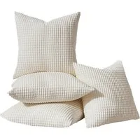 Topfinel Kissenbezug Dekokissenbezug 4er Set 40x40cm aus Cord Samt-Farbverlauf & Weich, Stilvoll & Pflegeleicht & Maschinenwaschbar für Sofa & Wohnzimmer
