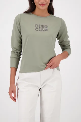 monari - Sweatshirt mit Schriftzug sage - Gr. - 40