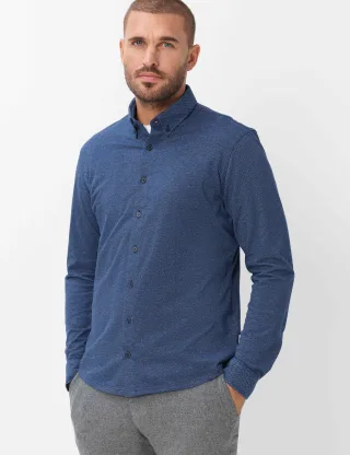 Brax Herren Langarmhemd Style DANIEL steel blue, Blau, Gr. S