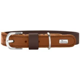 Dog Sport HUNTER Hundehalsband wolmar biothane x leder braun M-L