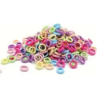 Montegoni Haarclip 200 bunte Nylon-Haarbänder & Scrunchies – weich, dehnbar & stylisch, Set, 200 Stück bunte Nylon-Haargummis, Flexibles Nylon, schonend zum Haar, Bunte Haargummis