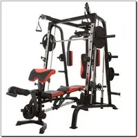 HMS Multipresse Kraftstation Fitnessgerät Homegym, (Spar-Set, Ganzkörpertraining), Multifunktionale Bank mit mehrstufig verstellbarem Sitz