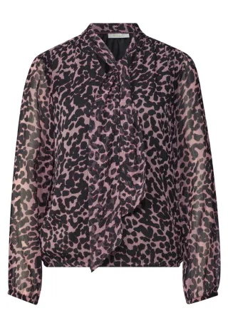 Street One - Chiffonbluse mit Animalprint pink - Gr. - 36