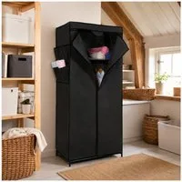 HTI-Living Stoffschrank Stoffschrank L Lena Dunkelgrau (Stück, 1-St., 1 Stoffschrank, ohne Dekoration) Kleiderschrank