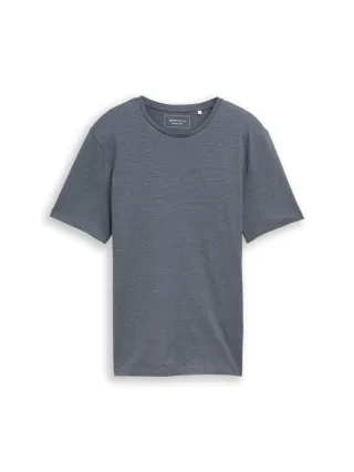 Denim Tom Tailor - T-Shirt in Melange-Optik urban medium grey melange - Gr. - XXL