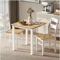 HOMCOM Esszimmerstuhl Esszimmerstühle Set Küchenstuhl mit Rückenlehne Wohnzimmerstuhl (Armlose Stühle, 2 St), aus Holz für Esstisch, Eiche