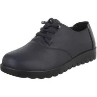 Ital-Design Vielseitiger Freizeitschuh mit hohem Tragekomfort für Damen Schnürschuh (91554603) Flach Schnürer in Dunkelblau
