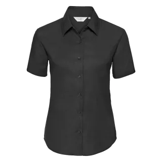 Russell Collection Damen/Damen Kurzarm Oxford Hemd (Schwarz)