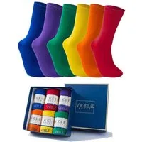 Vkele Businesssocken Bunte Socken (6-Paar) Geschenkpack einfarbige socken herrensocken, Crew Socken