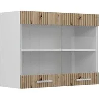 Vicco Glashängeschrank R-Line, Artisan-Eiche/Weiß, 80 cm (1-St)