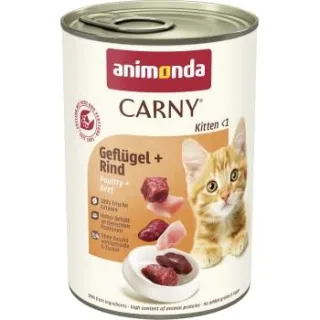 animonda Carny Nassfutter Katze Kitten Geflügel und Rind 24x400 g