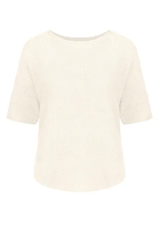 Bianca - Strickpullover mit U-Boot-Ausschnitt weiß - Gr. - 48