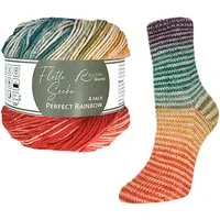 Rellana Flotte Socke 4-fach Pairfect Rainbow, Sockenwolle mit Farbverlauf Häkelwolle, 420 m (zwei gleiche Socken stricken, Strumpfwolle, Sockengarn, 4-fädig), 75% Wolle, 25% Polyamid