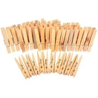 BURI Wäscheklammern Holz-Wäscheklammern 50 Stück Holzklammer Wäscheklammer Klammern Bastel