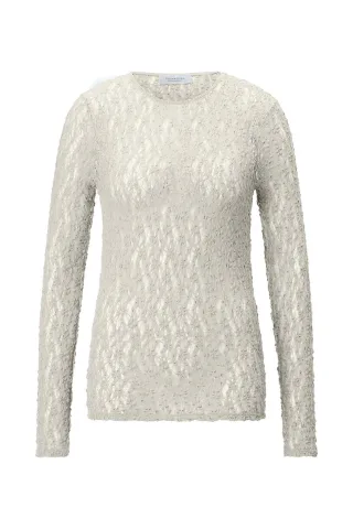 Rich & Royal - Jersey Lace Longsleeve pearl white - Gr. - XS