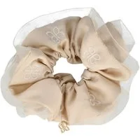 PARSA Beauty Zopfband Signature Collection Satin Scrunchie mit Schmetterling-Stickerei
