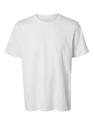 SELECTED MEN - SLMASPEN SLUB SS O-NECK TEE NOOS Bright White - Gr. - L