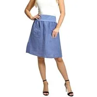 Mississhop A-Linien-Rock Leinen Rock Sommerrock locker Freizeit 100% Leinen M.358