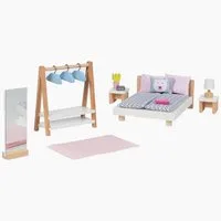 goki Puppenhausmöbel Puppenmöbel Style, Schlafzimmer (packung, 18tlg., spar set), Das Set besteht aus 18 Teilen