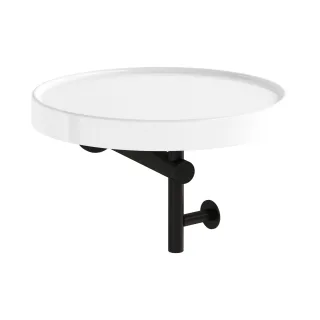 VitrA ArchiPlan Handtuchhalter mit Keramikablage Wandmontage rund d: 30 cm Weiß Hochglanz,A44006 A44006