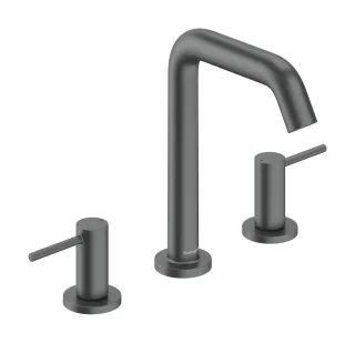 Hansgrohe 3-Loch Waschtischarmatur 150 Tecturis S mit Push-Open Brushed Black Chrome,73330340 73330340