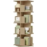 EUGAD Bücherregal, 1-tlg., 360° drehbar mit 4 Ebenen MDF, 39,5x128x39,5 cm