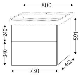 Sanipa Waschtischunterbau mit Auszügen 3way (BP471) 591x730x462 Marine-Matt, BP4711R BP4711R
