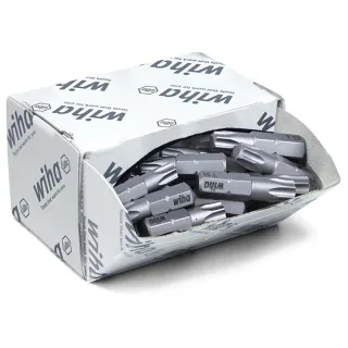 Wiha Bit Set Standard 25 mm TORX (T30) 50-teilges Set 1/4 zoll C6,3 in Großpackung - 08069