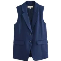 Next Anzugweste Langer, ärmelloser Blazer, Kurzgröße (1-tlg)