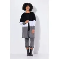 Angel of Style Strickjacke Long-Strickjacke Blockstreifen offene Form