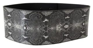 Ermanno Scervino Schwarzer Breiter Leder-Schlangenleder-Gürtel