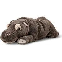Uni-Toys Kuscheltier Nilpferd, liegend - 30 cm - Plüsch-Hippo, Flusspferd, Plüschtier, zu 100 % recyceltes Füllmaterial