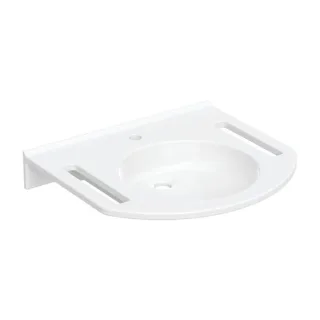 Geberit Publica Waschtisch 402160016 60 x 55 cm, mit Hahnloch, ohne Überlauf, mit Ausschnitten, barrierefrei, weiß
