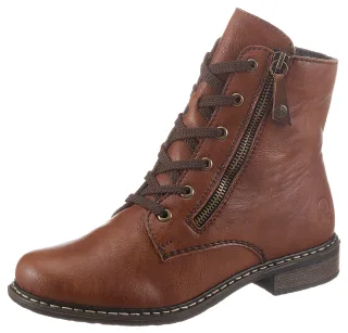 Rieker Stiefelette Schnürstiefelette, Schnürboots mit Reißverschluss an der Außenseite
